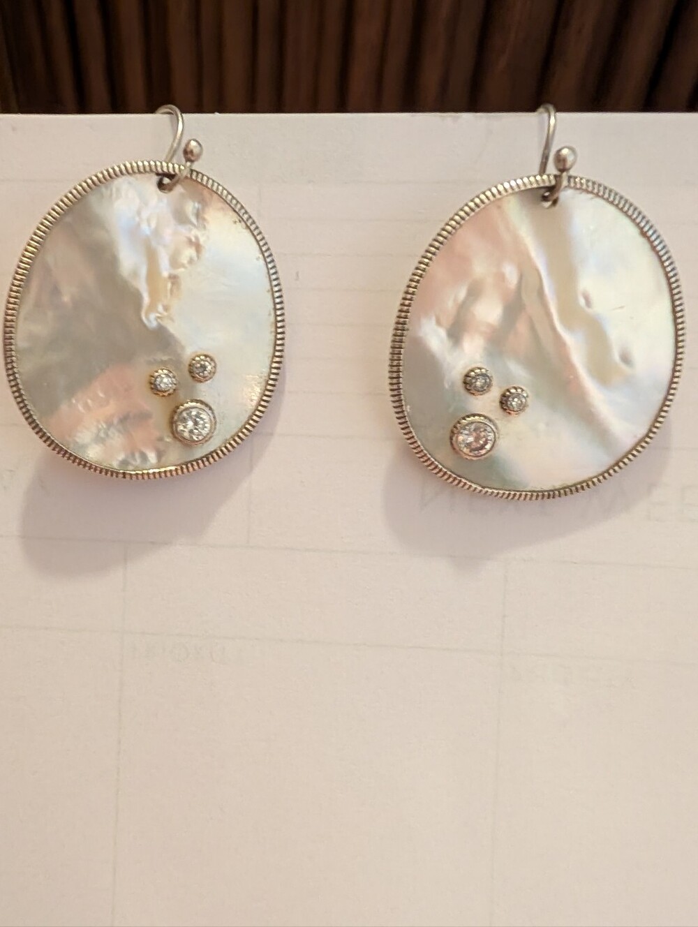 Silpada Mother Of Pearl Rhinestone Dangle Earrings